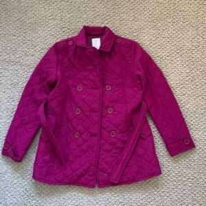 NWOT Gorgeous Burgundy Gymboree Quilted Jacket with Belt-M-Size 7/8